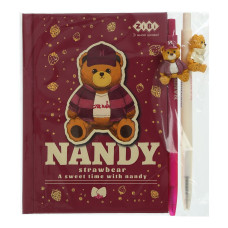 Набір 2 - BEAR TOY блокнот А6, 64 л., клітинка + 2 кулькові ручки автоматичні, KIDS Line.