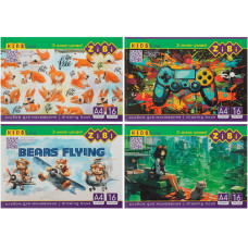Альбом для малювання, А4, 16 аркушів, 120 г/м2, на скобі, KIDS Line
