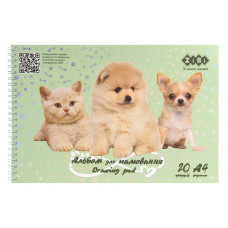 Альбом для малювання FRIENDS, А4, 20 арк., 120 г/м2, на пружині, м'ятний, KIDS Line