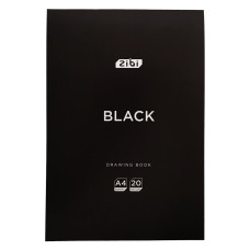 Альбом для малювання (планшет) BLACK, А4, 20 арк., 120 г/м2, клеєний блок, чорний, KIDS Line