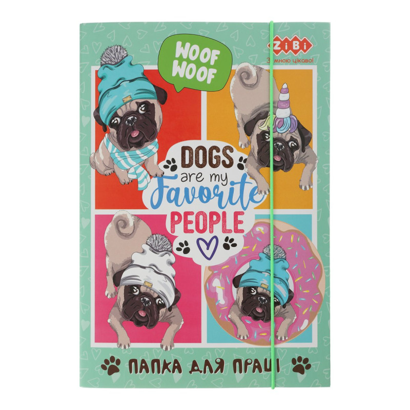 Папка для праці LOVELY DOG, картонна, на гумках А4+ (300х212х28мм), KIDS Line Папка для праці LOVELY DOG, картонна, на гумках А4+ (300х212х28мм), KIDS Line