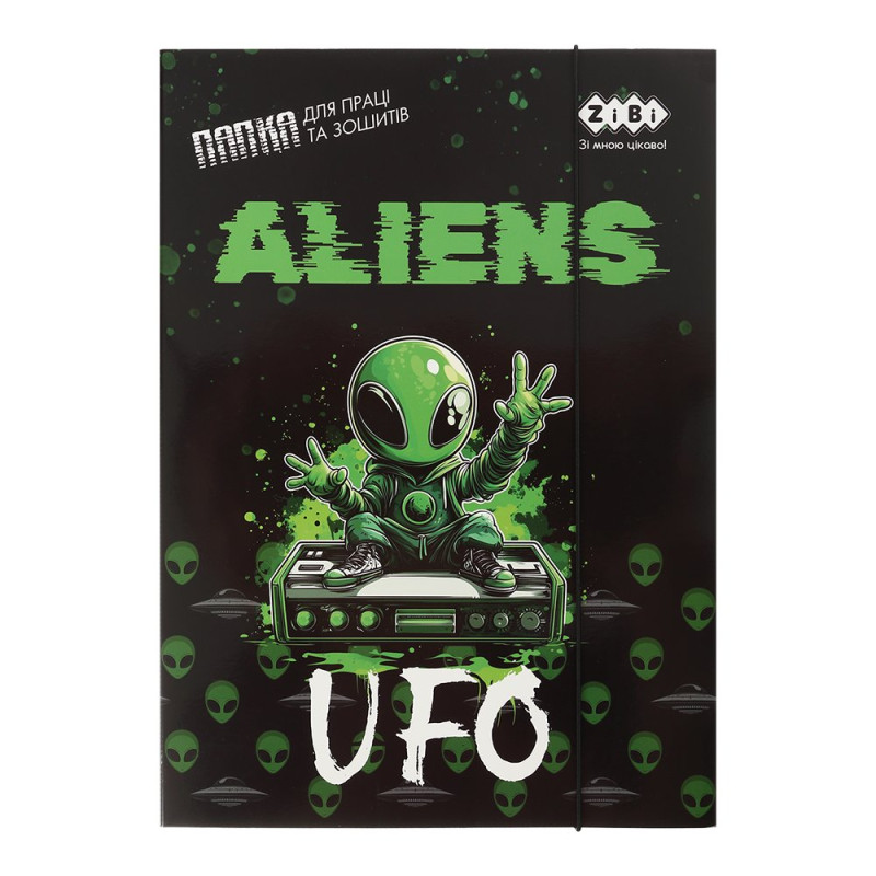 Папка для праці та зошитів UFO, картонна, на гумці А4 (225x316мм), KIDS Line