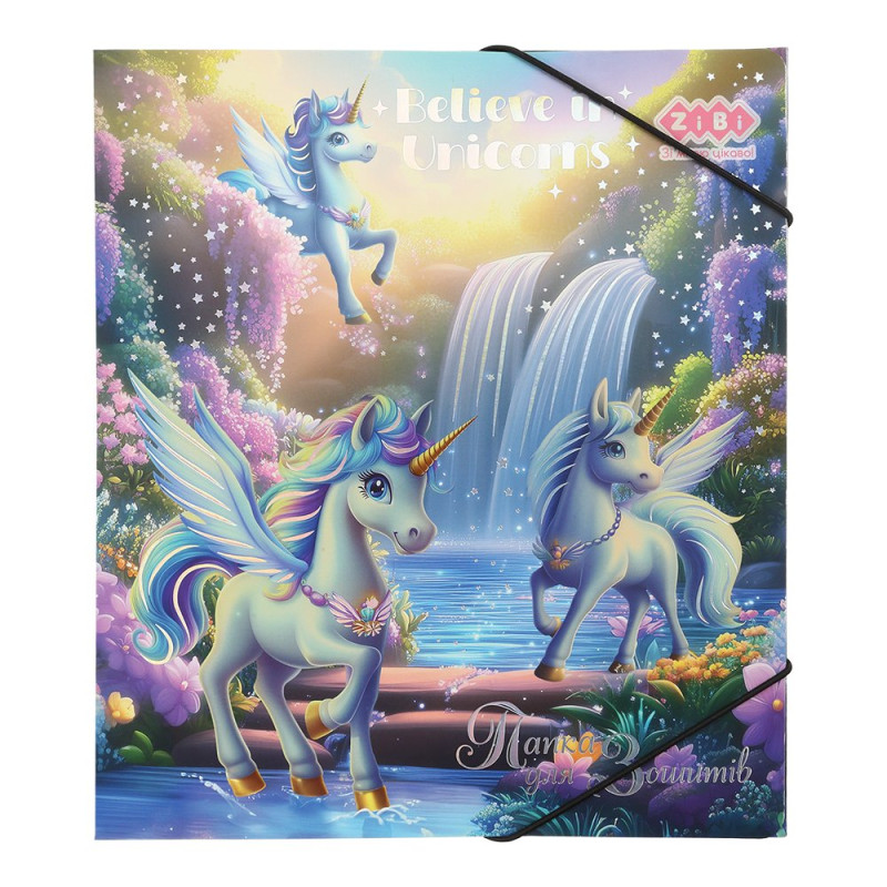 Папка для зошитів UNICORN, картонна, на гумці В5 (200х230мм), KIDS Line Папка для зошитів UNICORN, картонна, на гумці В5 (200х230мм), KIDS Line