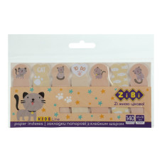 Закладки паперові GREY CAT, з клейким шаром,  68x20 мм та 65x18 мм, 7 диз. по 20 арк., KIDS Line