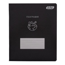 Зошит учнівський загальний BLACK, 48арк., клітинка, географія, структ. лак, KIDS LINE