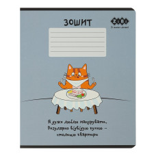 Зошит учнівський шкільний CUTE CAT, 36арк., клітинка, маргенго, KIDS LINE