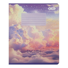 Зошит учнівський шкільний CLOUDS, 36арк., клітинка, англійська, KIDS LINE