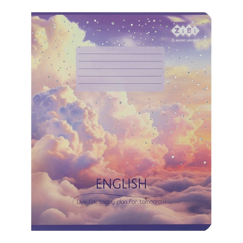 Зошит учнівський шкільний CLOUDS, 36арк., клітинка, англійська, KIDS LINE
