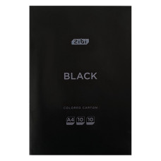 Картон кольоровий BLACK, А4, 10 кольорів - 10 аркушів, 230 г/м2, KIDS Line