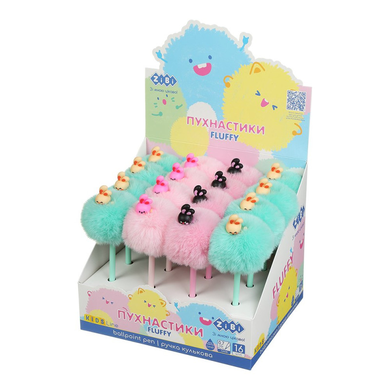 Ручка кулькова, Fluffy Rabbit, 0,7 мм, синя, KIDS Line