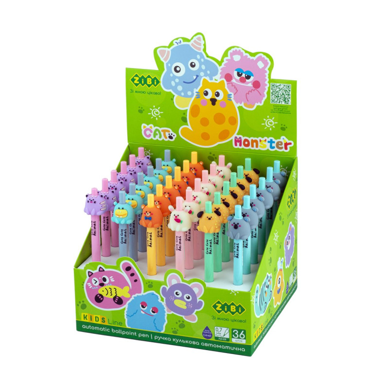 Ручка кулькова автоматична, Hippo, 0,7 мм, синя, KIDS Line