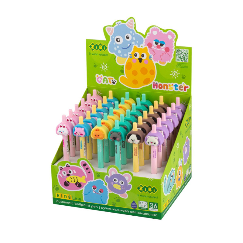 Ручка кулькова автоматична, Animal Pie, 0,7 мм, синя, KIDS Line