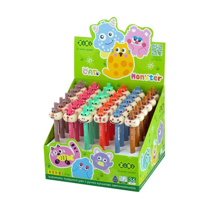 Ручка кулькова автоматична, Smilie, 0,7 мм, синя, KIDS Line