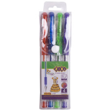 Набір з 4-х гелевих ручок GLITTER (з блискітками), 4 кольори, KIDS Line