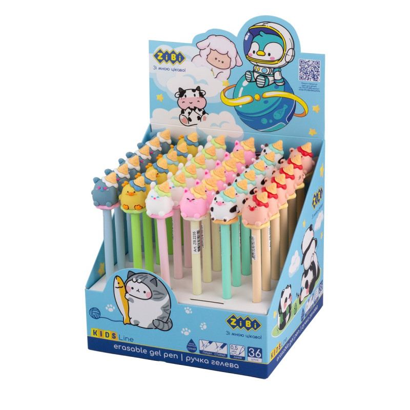 Ручка гелева Пиши-стирай, Party, 0,5 мм, синя, KIDS Line