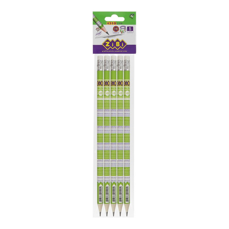Олівець графітовий TABLE HB, з гумкою, блістер (5 шт.), KIDS Line