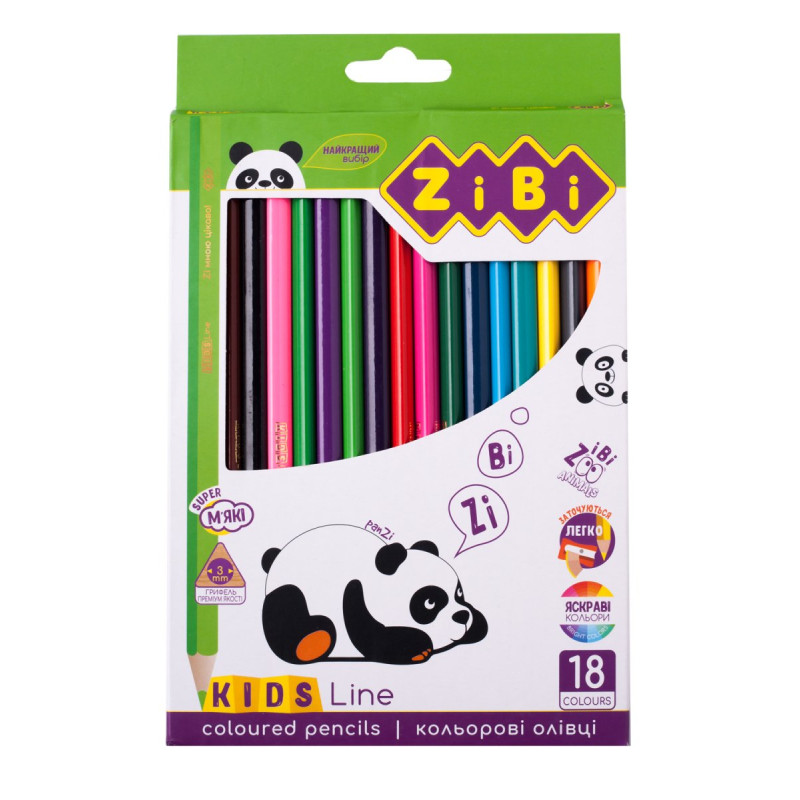 Олівці кольорові, 18 кольорів, KIDS LINE