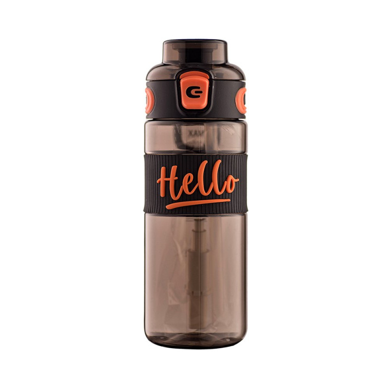 Пляшка для води HELLO, 500мл, чорна