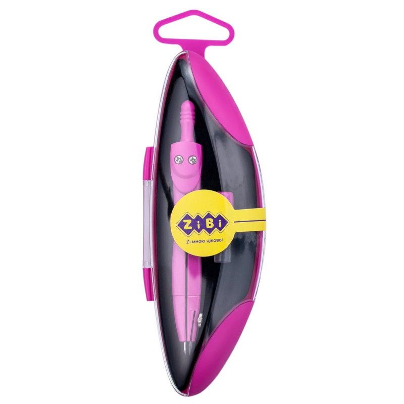 Циркуль START NEON в твердому футлярі, з запасним грифелем, рожевий,  KIDS Line