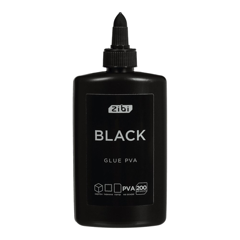 Клей ПВА  BLACK ,200 мл ковпачок-дозатор