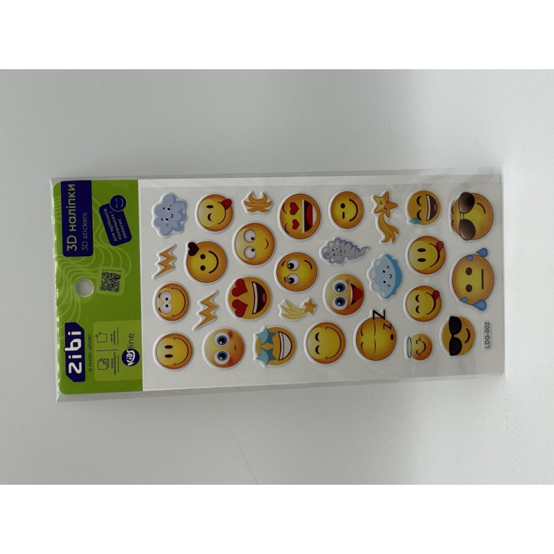 3D наліпки Смайли 18 см, KIDS Line 3D наліпки Смайли 18 см, KIDS Line