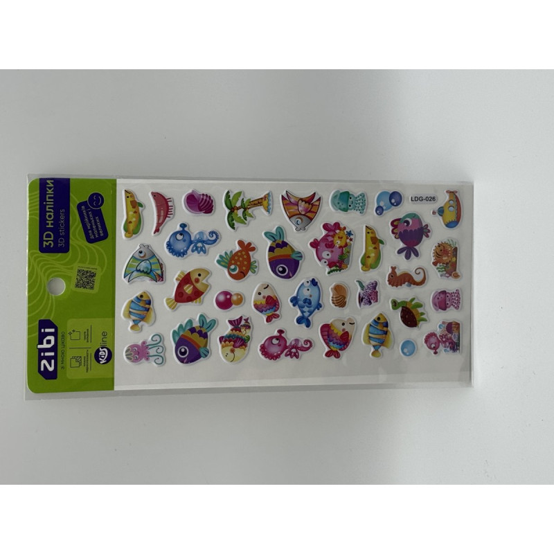 3D наліпки Рифові рибки 18 см, KIDS Line 3D наліпки Рифові рибки 18 см, KIDS Line
