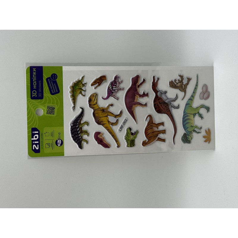 3D наліпки DINO мікс 18 см, KIDS Line 3D наліпки DINO мікс 18 см, KIDS Line