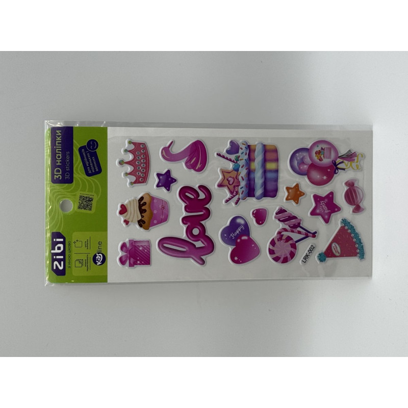3D наліпки Happy Birthday Love 18 см, KIDS Line