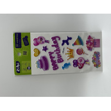 3D наліпки Happy Birthday Рожева вечірка 18 см, KIDS Line