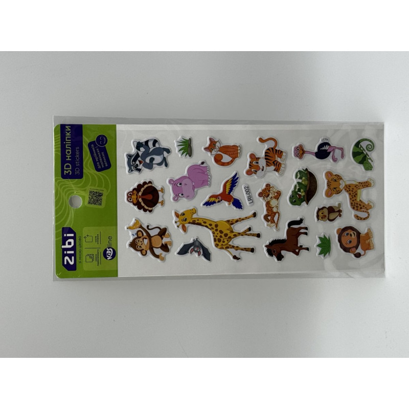 3D наліпки Тварини савани 18 см, KIDS Line