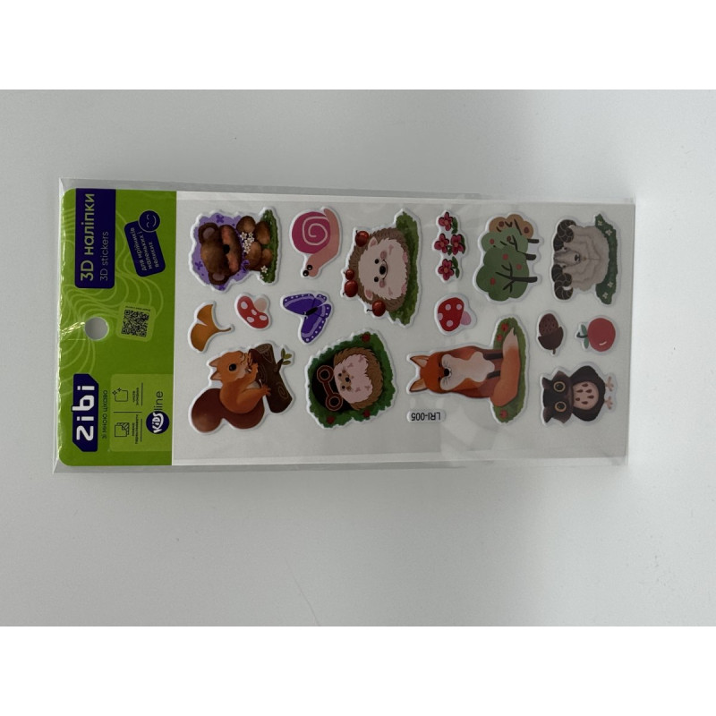 3D наліпки Лісові мешканці 18 см, KIDS Line 3D наліпки Лісові мешканці 18 см, KIDS Line