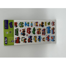 3D наліпки Робочі автівочки 18 см, KIDS Line