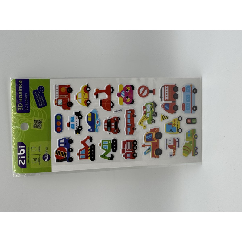 3D наліпки Спец автівочки 18 см, KIDS Line