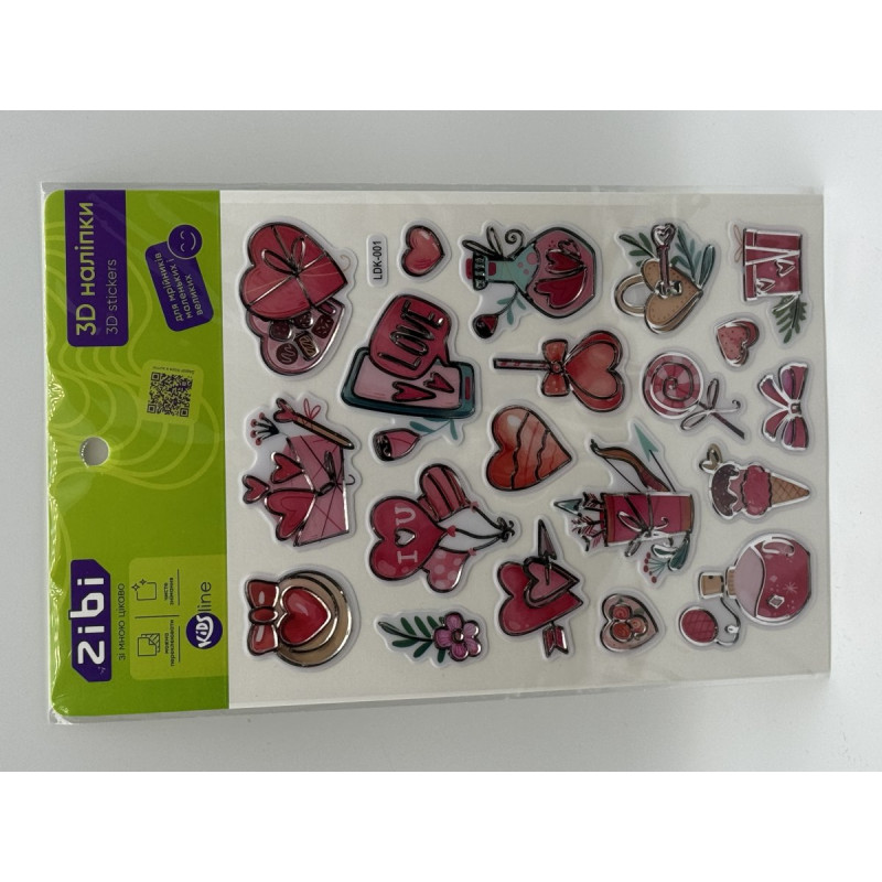 3D наліпки Солодке кохання 19 см, KIDS Line 3D наліпки Солодке кохання 19 см, KIDS Line
