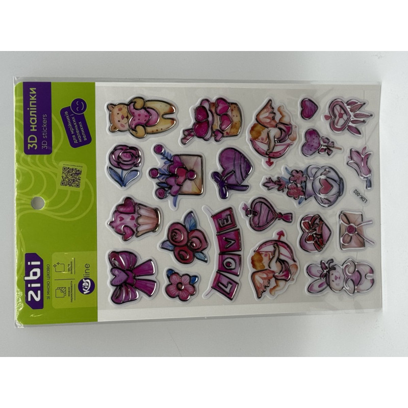 3D наліпки Рожеве кохання 19 см, KIDS Line 3D наліпки Рожеве кохання 19 см, KIDS Line