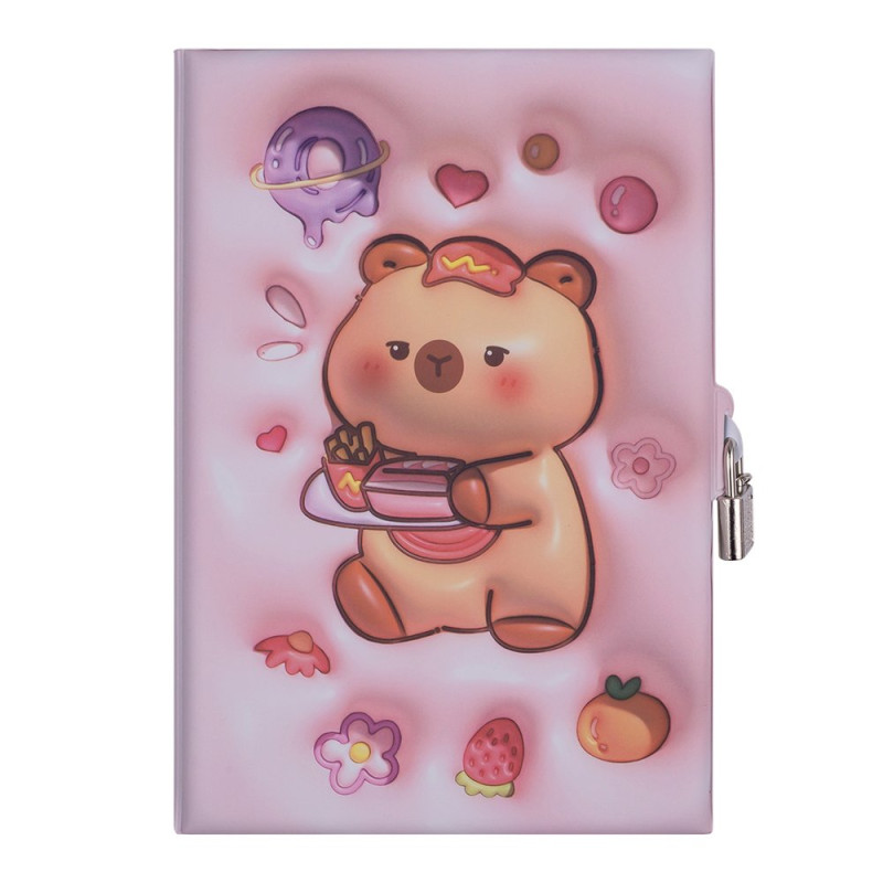 Блокнот із замком CAPYBARA, 145 х 210 мм, 80 арк., клітинка, Soft PU обкладинка, асорті, KIDS Line Блокнот із замком CAPYBARA, 145 х 210 мм, 80 арк., клітинка, Soft PU обкладинка, асорті, KIDS Line
