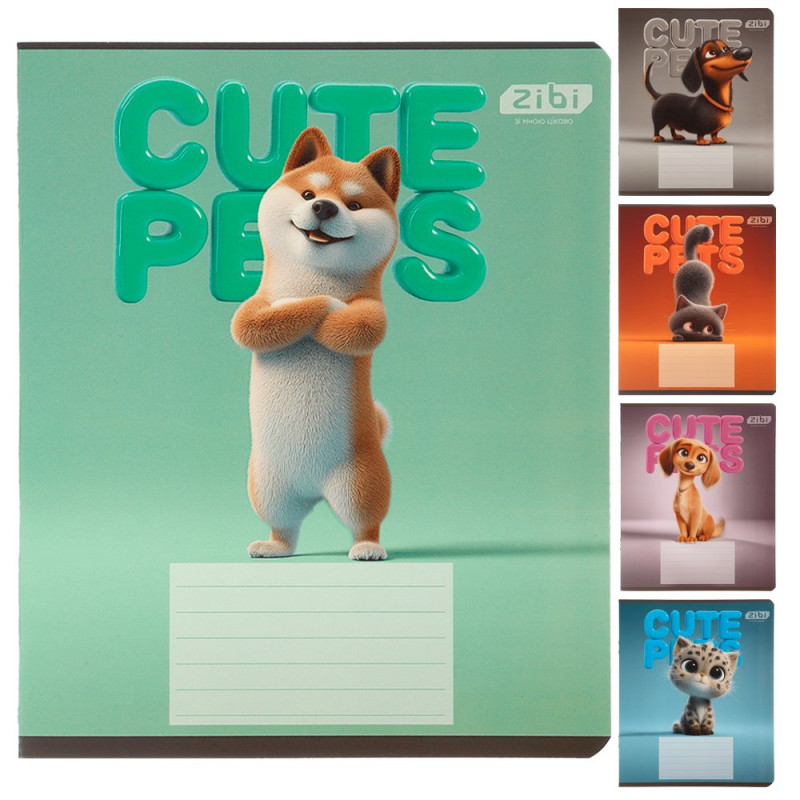 Зошит учнівський шкільний CATS&DOGS, 12 арк., лінія, KIDS LINE