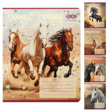 Зошит учнівський шкільний HORSES, 24арк., лінія, KIDS LINE