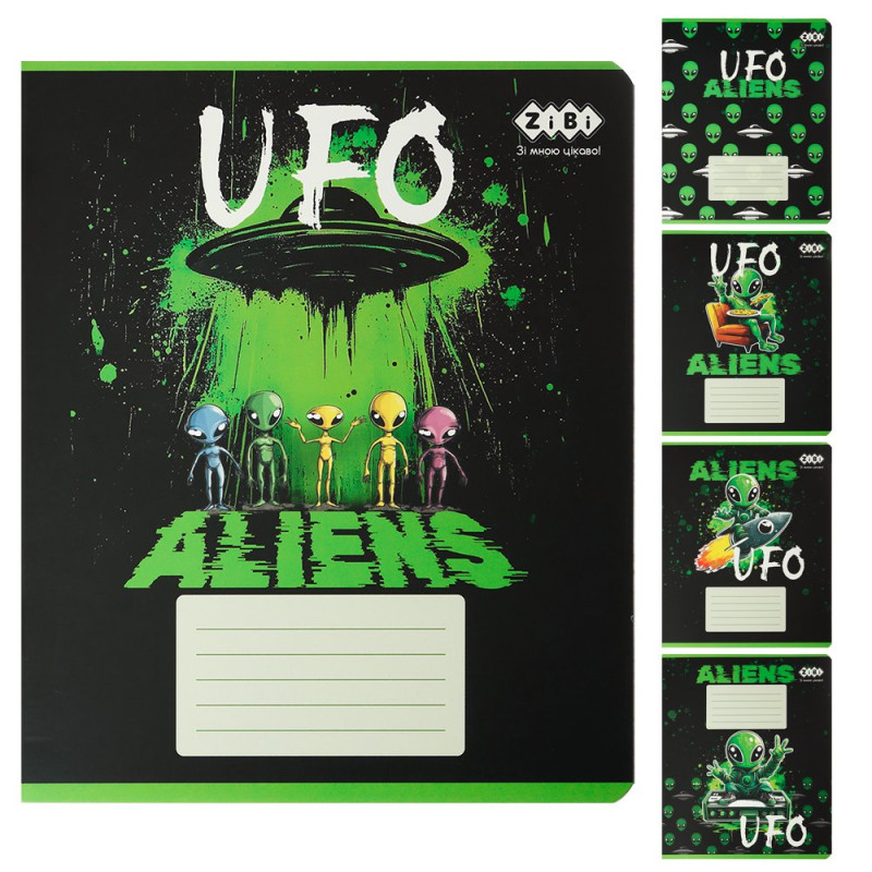 Зошит учнівський шкільний UFO, 24арк., лінія, KIDS LINE