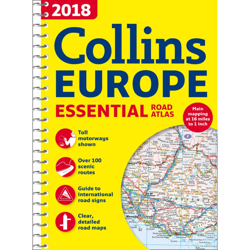 2018 Collins Europe Essential Road Atlas