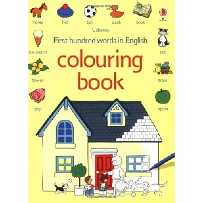 First 100 Words in English. Colouring Book