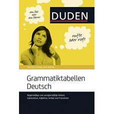Grammatiktabellen Deutsch: Regelmäßige und unregelmäßige Verben, Substantive, Adjektive, Artikel und