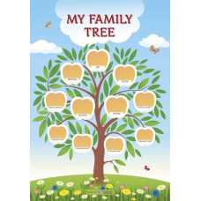 My family tree. Дерево мого роду. Плакат вертикальний /+ словник на тему 